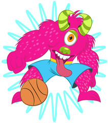 Illustration vector of cartoon cute monster