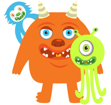 Illustration vector of cartoon cute monster