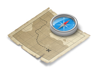 Boussole et carte vectorielles 1 © He2