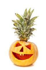 halloween pumpkin with hair