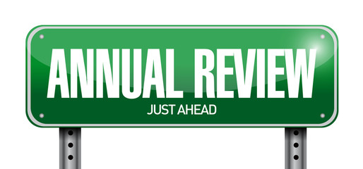 annual review road sign illustration design