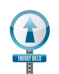 energy bills road sign illustration design