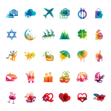 Set of holidays icons