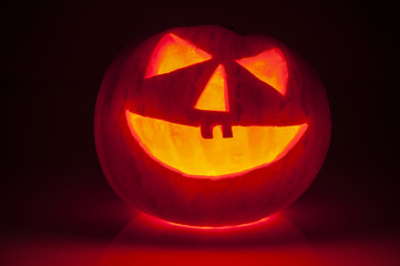 Halloween pumpkin in the dark