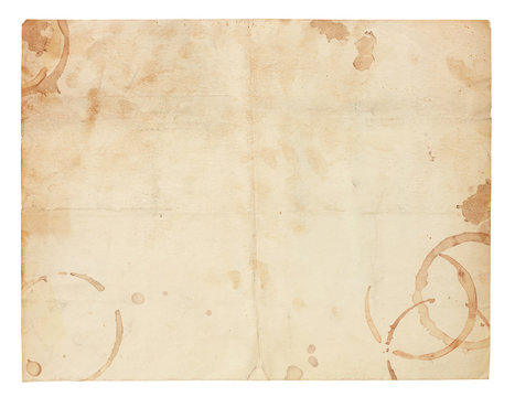Old Blank Paper with Coffee Ring Stains