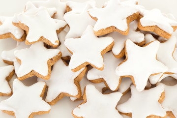 Closeup of star shaped cinnamon biscuit