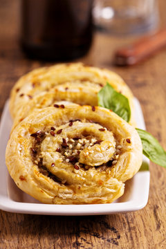 Puff pastry with ground chicken
