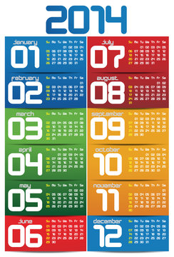 2014 year calendar for business wall calendar