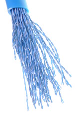 Protective pipe with cables isolated on white background