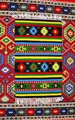 Segment of hand-woven carpets and rugs, Bulgarian  patterns