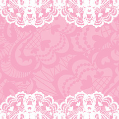 Vertical seamless background with a floral lace ornament