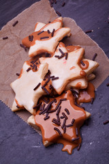 homemade chocolate christmas star coockies