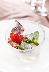 dessert with strawberry