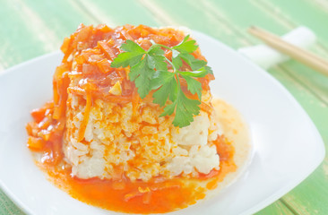 rice with sauce