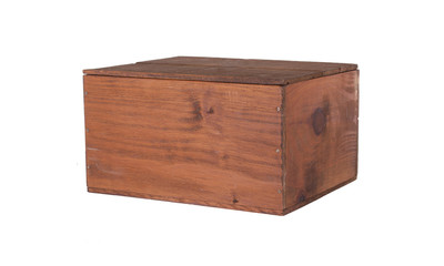 Wooden crate isolated on a white background