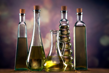 Obraz na płótnie Canvas Olive oil in bottles