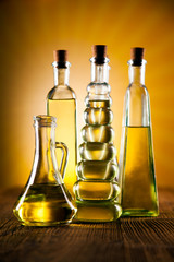 Olive oil in bottles