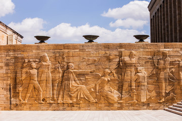 Relief at Mausoleum of Mustafa Kemal Atatürk - obrazy, fototapety, plakaty