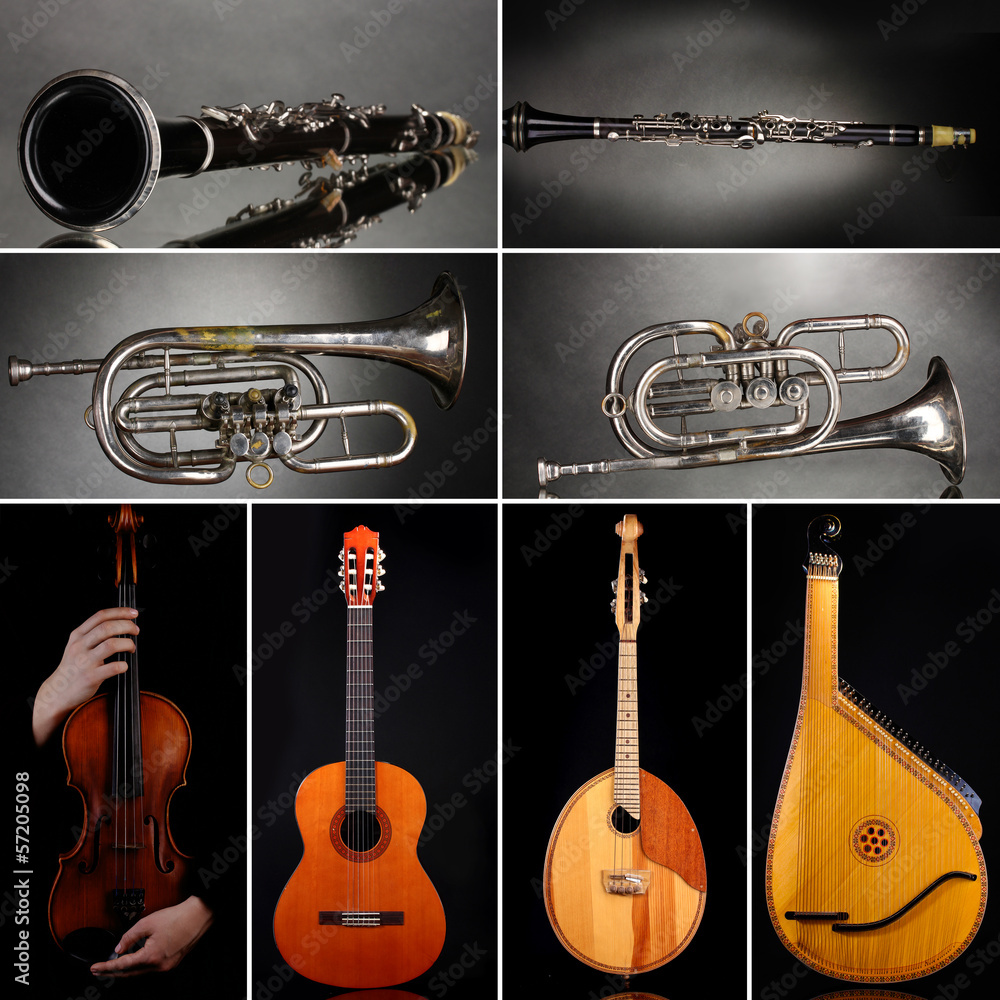 Poster Collage of musical instruments