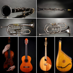 Collage of musical instruments