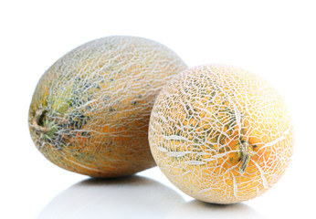 Ripe melons isolated on white