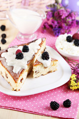 Cheese casserole with raisins