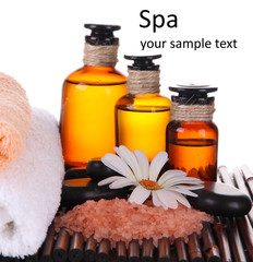 Beautiful spa setting with flower