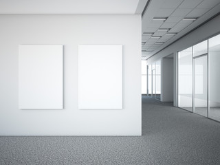 office interior with two white frames