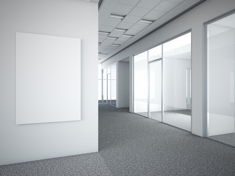 office interior with white frame