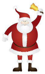 Santa Claus Ringing Golden Bell Vector Illustration