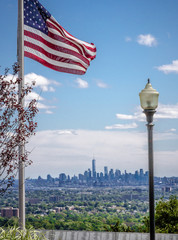 Naklejka premium One WTC tower and the US Flag