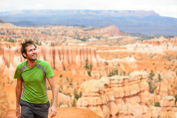 Hiker - man hiking in Bryce Canyon