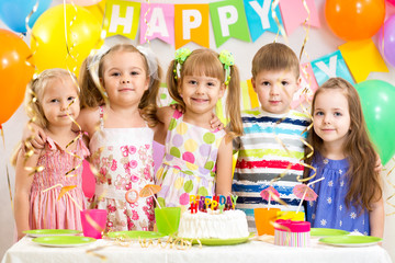 kids celebrating birthday holiday