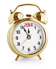 Alarm clock showing 2014 new year