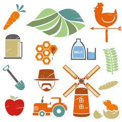 farm icons, agriculture icons