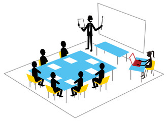 プレゼンテーションするビジネスマン