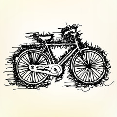 Obraz premium sketch drawing of bicycle vector