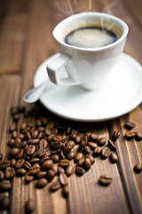 black coffee in white cup