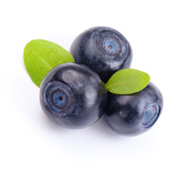 Fresh blueberries isolated on white