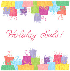 Sale gift boxes celebration card © Yuzach