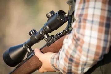 Fototapeten full hunter hunting rifle © zorandim75