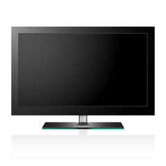 Vector illustration of TV flat black screen lcd