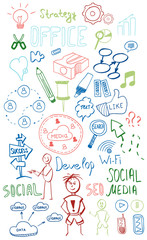 Colorful web doodles set