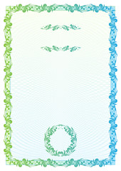 Template certificate, currency and diplomas.