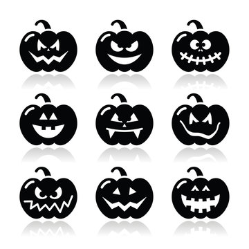 Halloween Pumkin Vector Icons Set