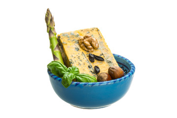 Gold cheese with mould