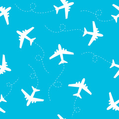 Seamless pattern with airplanes