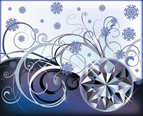Winter diamond background, vector illustration