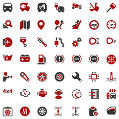 iconset automobile red & black