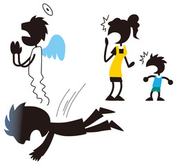 突然死に驚く家族